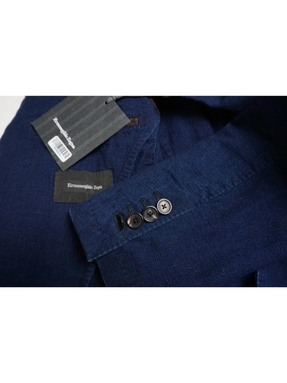 Ermenegildo Zegna Cotton Woven Indigo Blue Sport Coat Jacket Sz 38R BRAND NEW